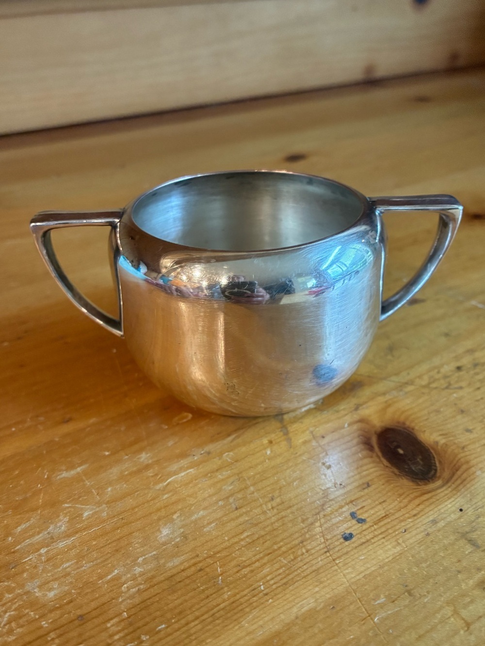 Vintage  Double-Handled Sugar Bowl Oneida Tudor Plate 1951